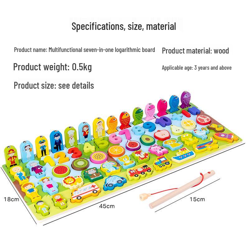 

Когнитивная доска трафика и карьеры: Магнитная рыбалка и математическая головоломка 7-в-1 для детей