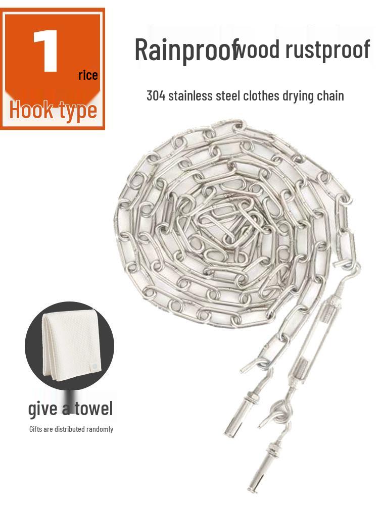 Stainless Steel Multipurpose Chain: Clothes Drying, Hanging, Pet Traction, Anti-theft, Outdoor Use.