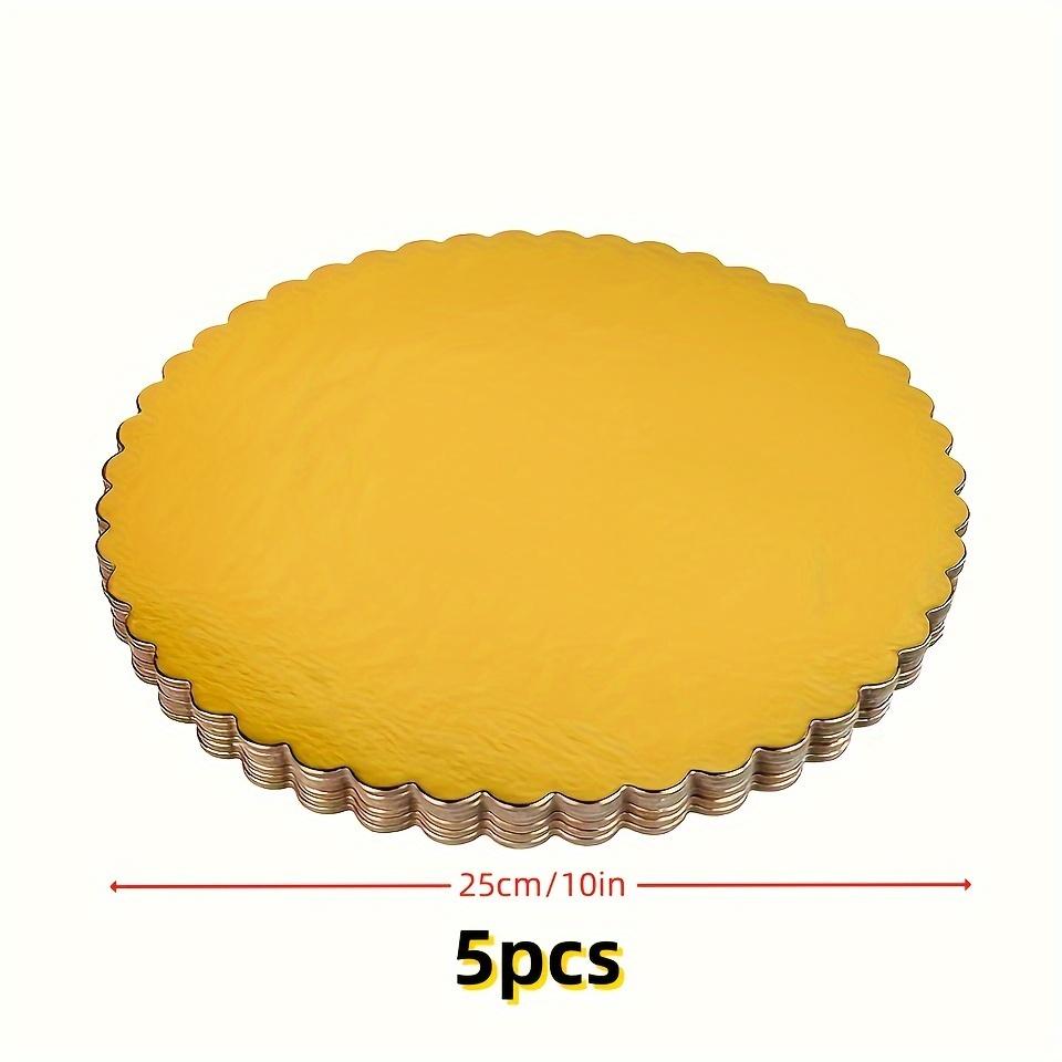 5pcs Cake Board with Golden Circular Cake Circles, 6/8/10/12 Inch Cake Base Cardboard, Suitable for Baking Cakes, Golden