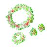 4pcs Flower Garland Set Simulated Silk Hawaiian Leis Necklace Bracelets Wreath Headband For Women Girls Luau Party Travel