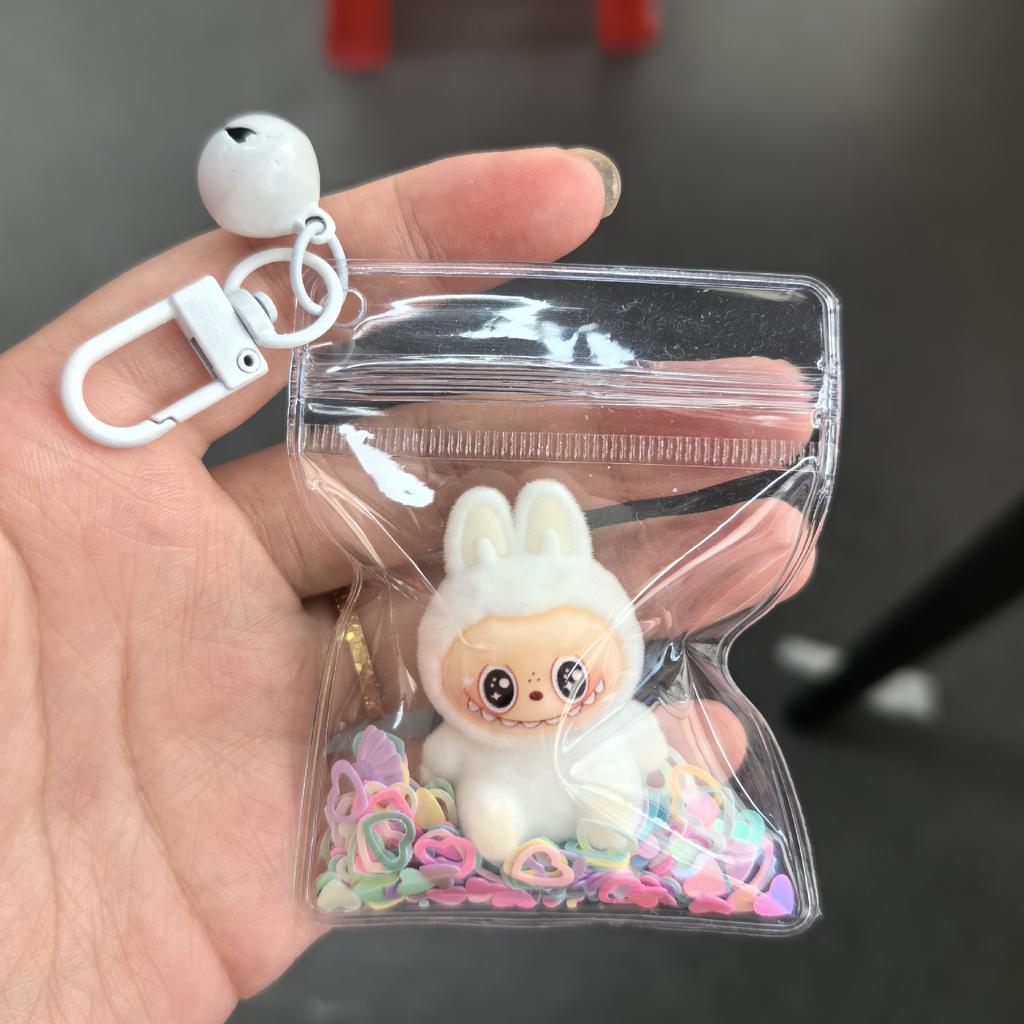 1 Labubu Bunny Keychain, Small Figurine, Bag Decoration, Creative Pocket Pendant