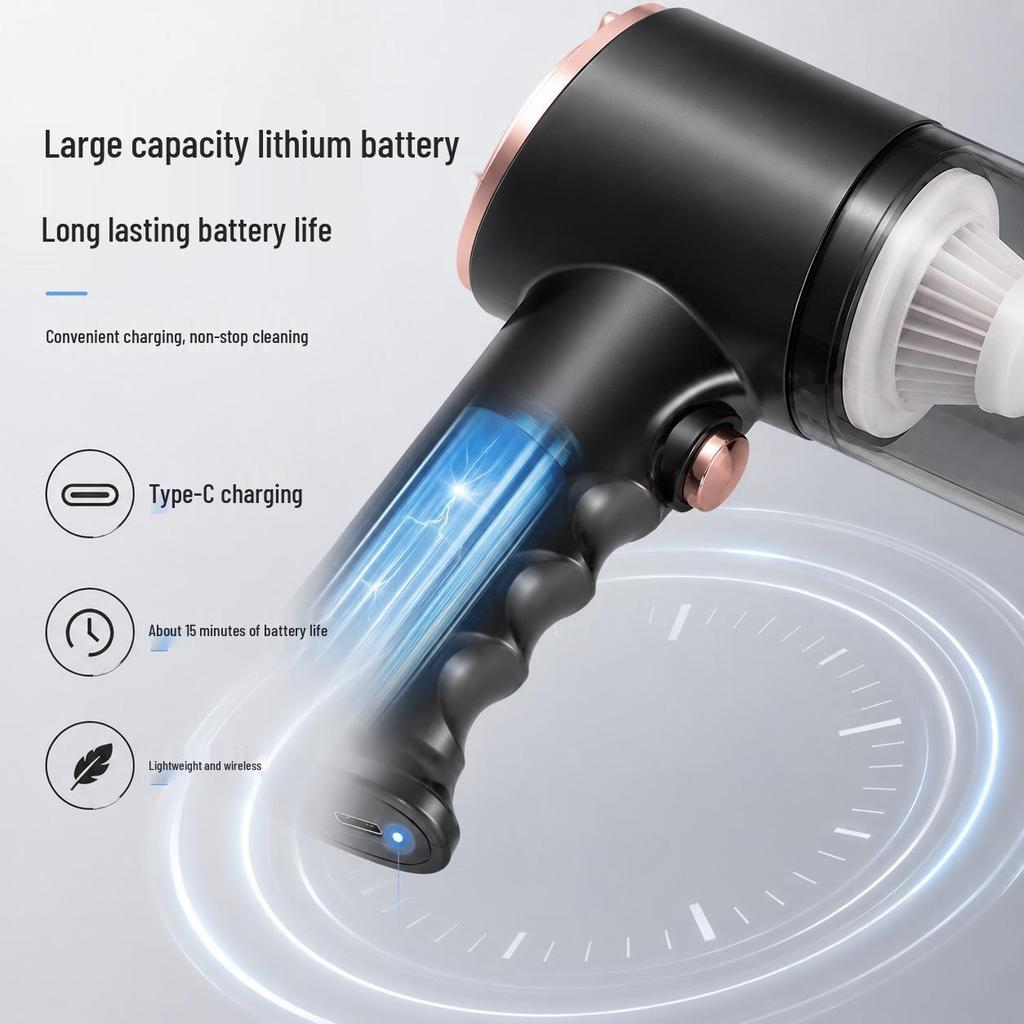Mini Handheld Vacuum Cleaner for Car Interior and Home with High Suction