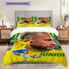 Biancheria da letto con vibrante arte calcistica di Neymar Jr (1 * copripiumino + 2 * federa, senza nucleo) Set Lenzuola Regalo di Compleanno di Natale Piatto 2D