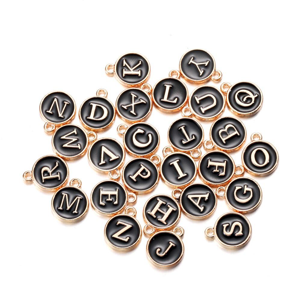 Alloy Drip Oil Pendant - English Alphabet Bracelet Charm & DIY Jewelry Accessory for Earrings