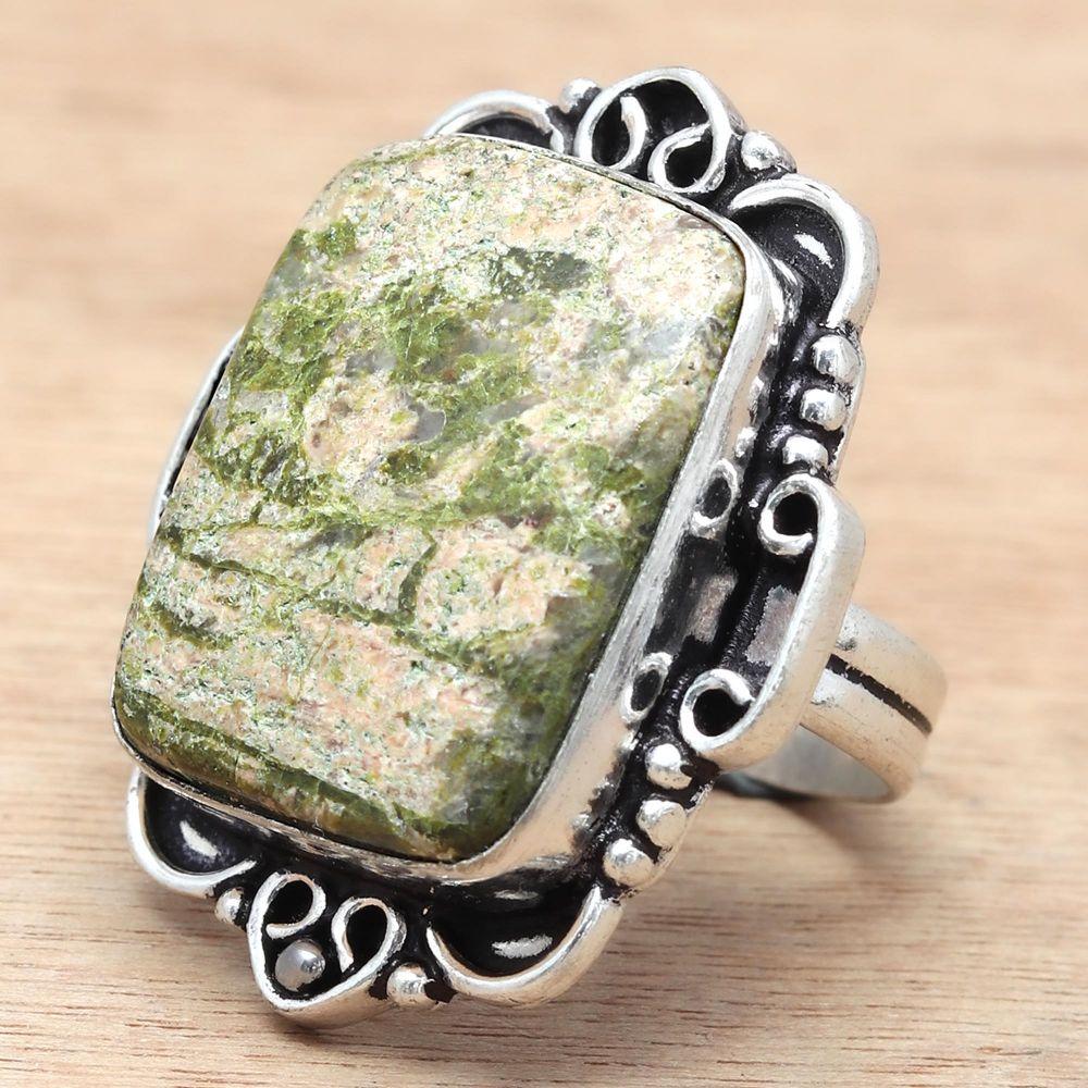 Unakite Jasper Gemstone Handmade Silver Jewelry  "8"