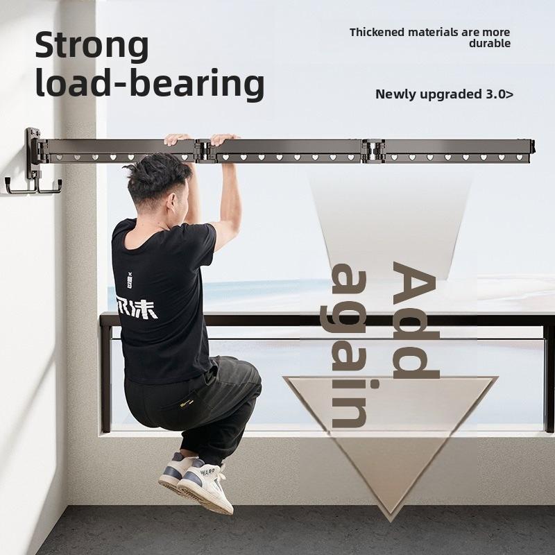 Foldable Clothes Drying Rack, Wall Mounted Retractable Laundry Hanger for Balcony Bathroom Window, Space Saving Stainless Steel