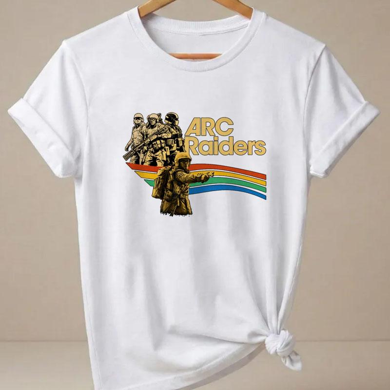 ARC Raiders Striped T Shirt Arc Game Quotes Graphic T Shirts Vintage Game Lovers Tee Unisex Unisex Summer Short Sleeve Tees