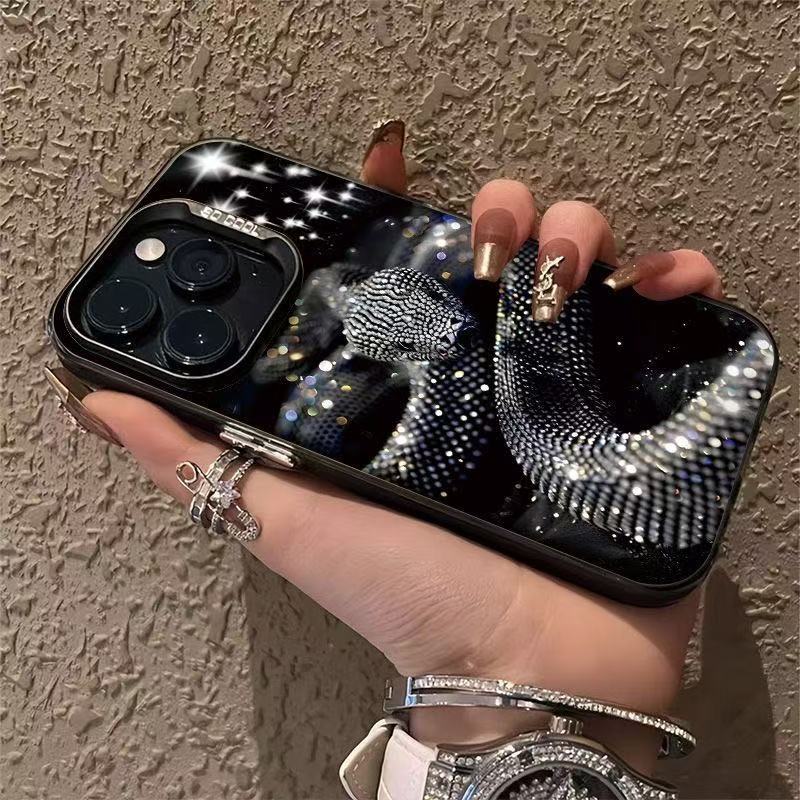 Cool Sparkling Black Snake Phone Case For IPhone 17 12 13 14 Plus 16 15 11 Pro Max 17e Air 16E Matte Hard Protective Cover Shell