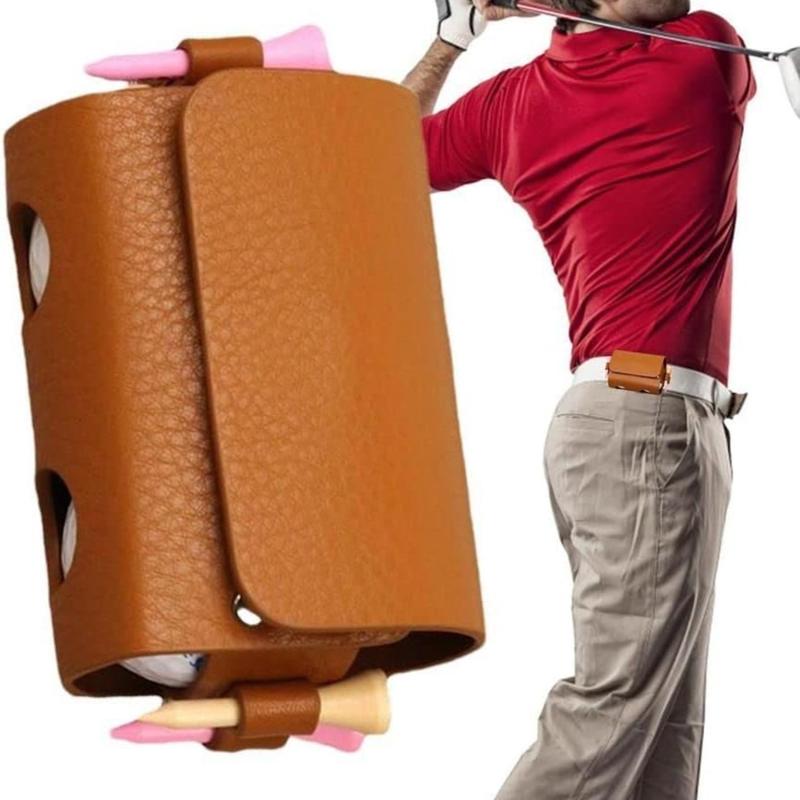 Outdoor Golf Ball Pouch Bags Outdoor Travel Golf Club Case Leather Portable Waist Pouch