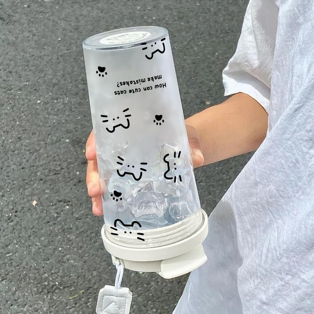 2026 Artistic Cat Insulated Sports Water Cup - Durable, High-Value Outdoor Double-Walled Plastic Design.