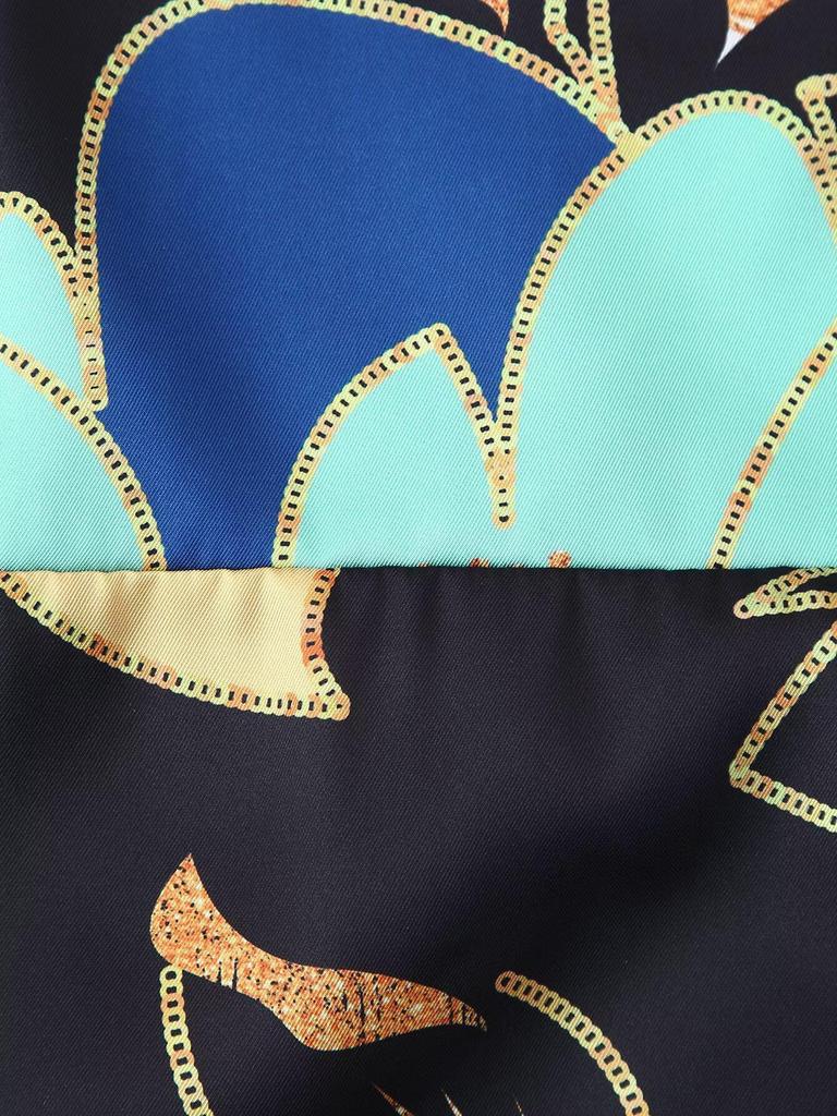 2025 Spring European & American Style Women's Satin Print Slim Dress