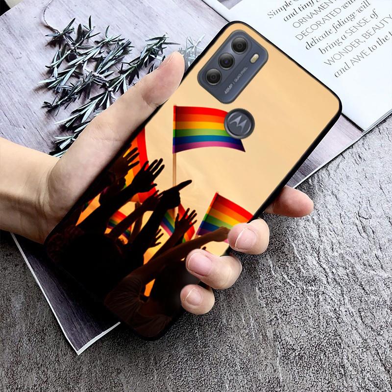 Schwule LGBT Regenbogen Handyhülle für Motorola Moto E7 Plus E32 E20 E40 Edge 20 Lite G22 G52 G20 G30 G100 G60 G50 G10 G Pure G Stylus