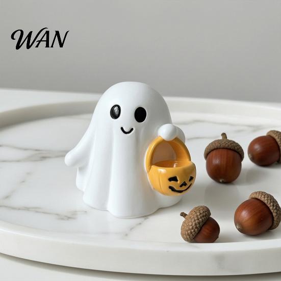 Fine Workmanship Halloween Decor Ghost Ornaments, Resin Desktop Hanging Pumpkin Party Basket Design, for Holiday Cute Ornament