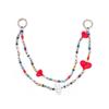 Handmade Woven Acrylic Beaded Heart Pendant: Stylish Versatile Bag Charm