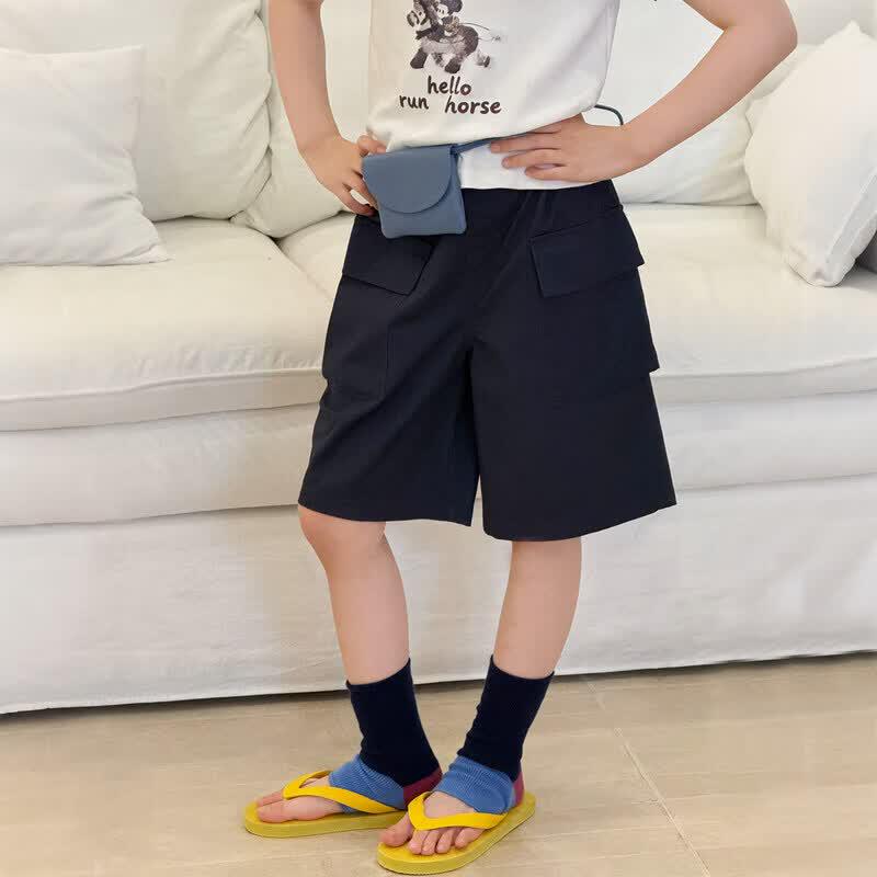 SEVEN BOBI Girls Summer Casual Capri Cargo Pants 130 cm темно-синий