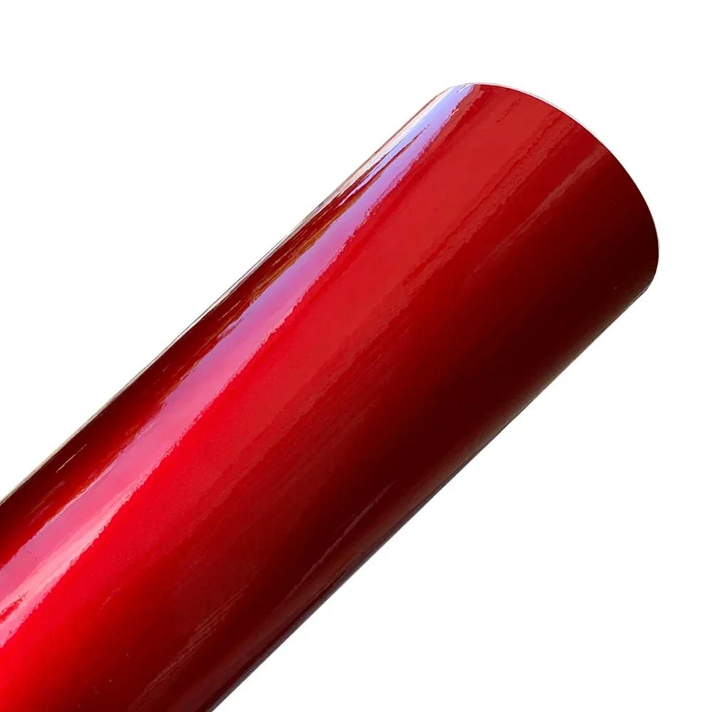

Car Stickers Car Vinyl Wrap Film Glossy Films Furniture Decoration Stickers Console Computer Laptop Skin Cover Air Release Foil 10cmx150cm червоний