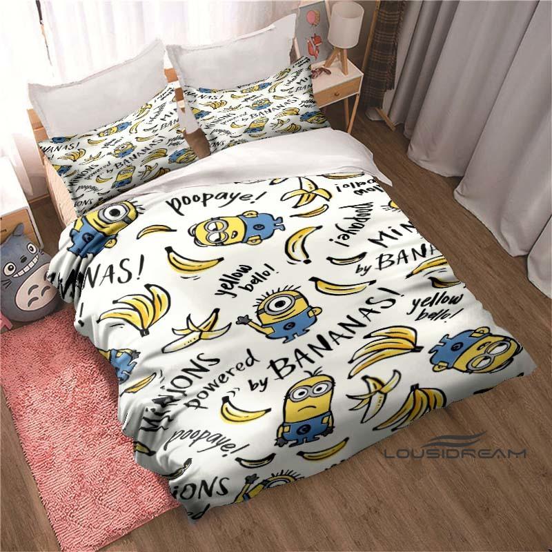 Cartoon (Despicable Me) Printed Bedding Set — Duvet Cover & Pillowcase Set — A Deluxe Gift for Teens, Girls, and Boys