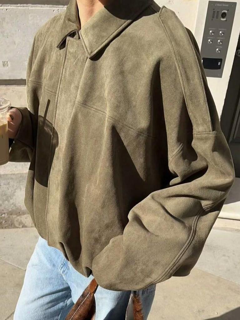 Spring New Arrival Casual Versatile Women's Velvet-Like Texture Stand-Collar Flight Jacket Coat