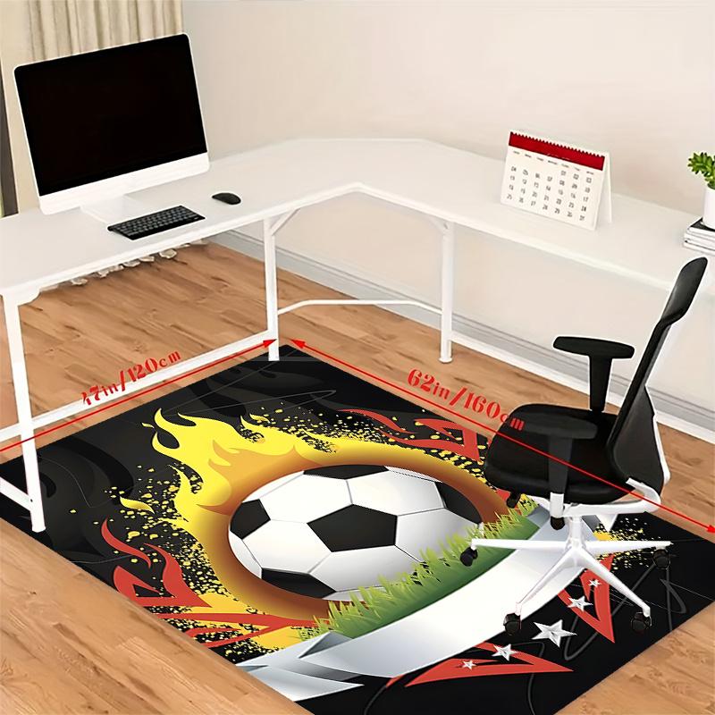 Crystal Velvet Football Sports Printed Area Rug Carpet for Bedroom, Living Room, Home Office Decor, Rugs Mat, Fashion Mat Rug for Bedside A2