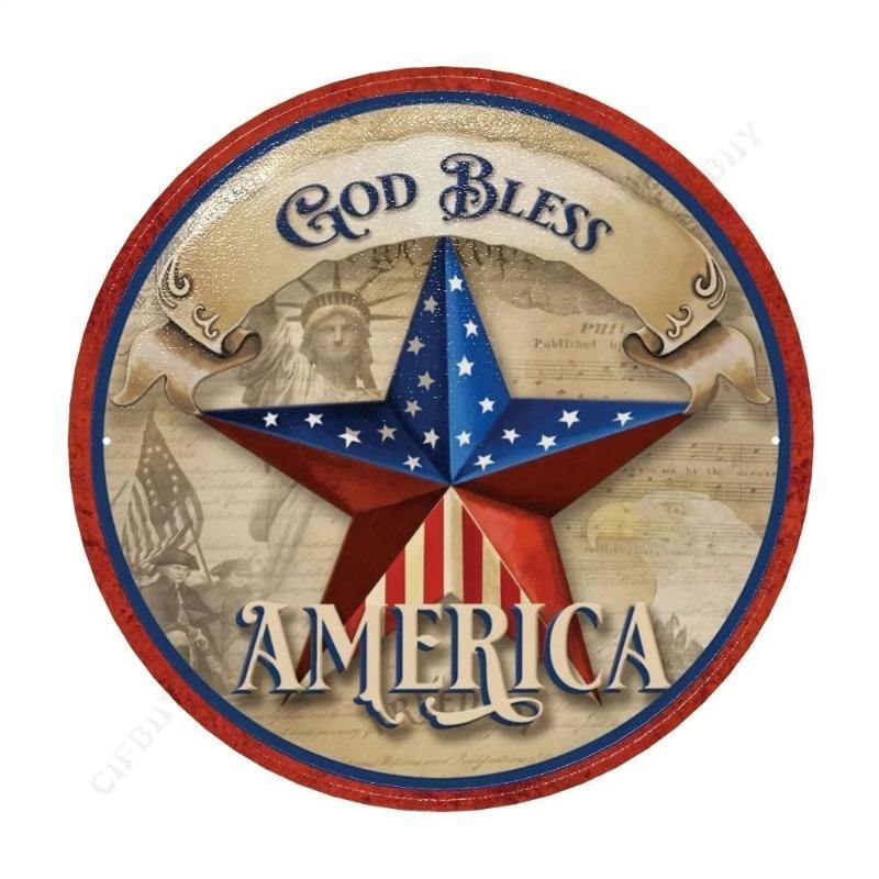 Vintage Round Train Tin Sign, Home Bar Cafe Garage Decor