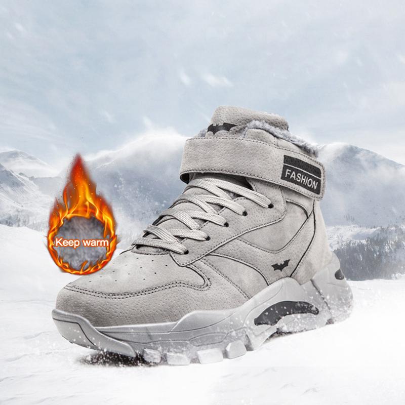 Fashion Fashion Cotton Shoes Men High Top Boots Ins Sneakers for Man Fur Plush Super Warm Men's Casual Shoes Plus Velvet Men Shoes