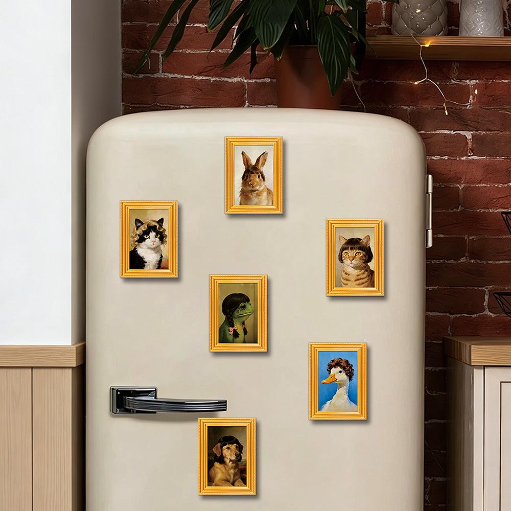 Kreativ Spaß Schrullige Tiere 3D Holz Foto Rahmen Kühlschrankmagnet