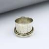 Citrine Gemstone Ring, Boho Designer Ring, Handmade Ring, Spinner Band Ring, Fashion Jewelry, Unisex Ring