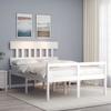 Vidaxl Bed For Seniors, With Headboard, White, 140X190 Cm, Solid Wood