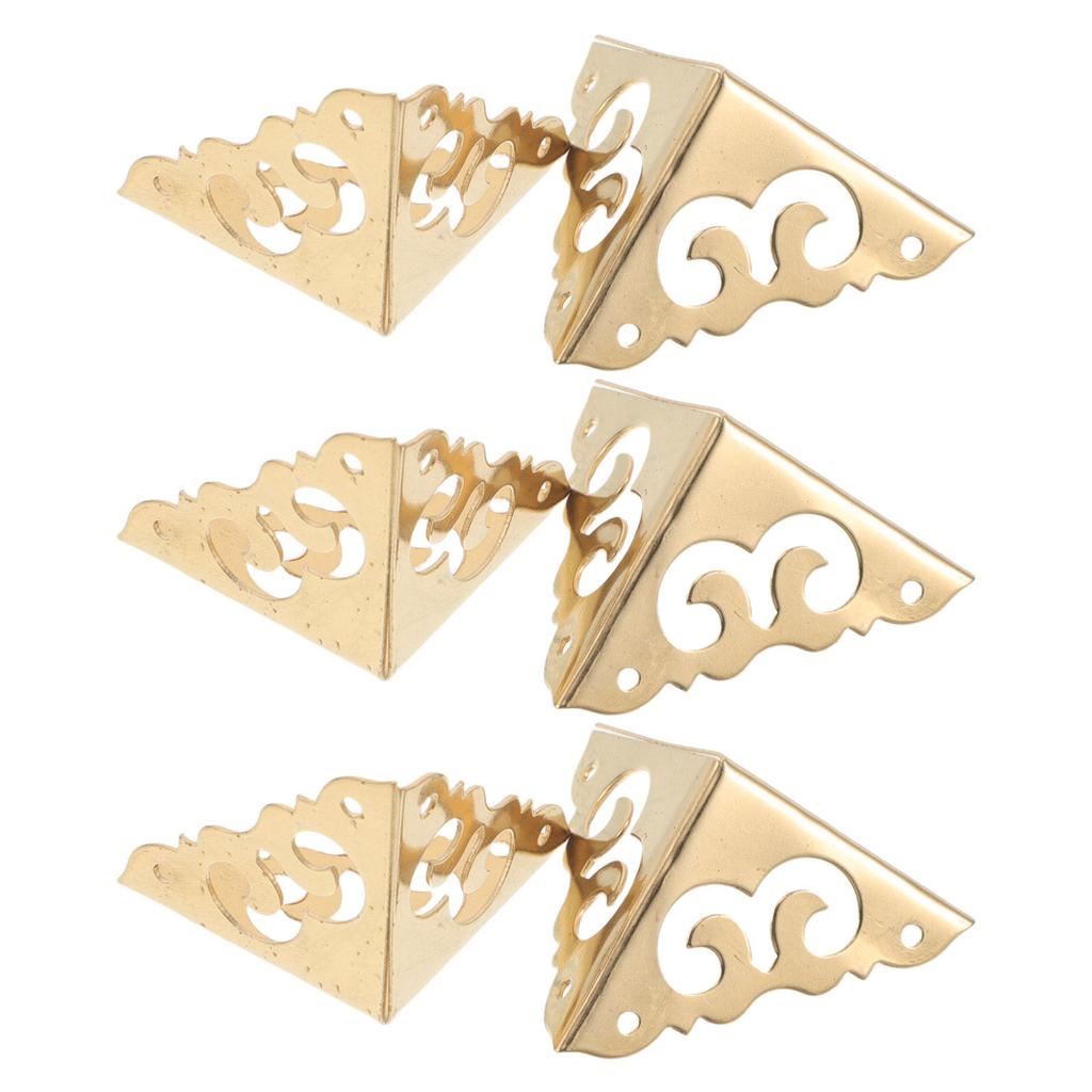 6Pcs Brass Triangle Corner Protectors for Furniture Wood Box Vintage Metal Edge Guards Decorative Corner Protectors Cabinet