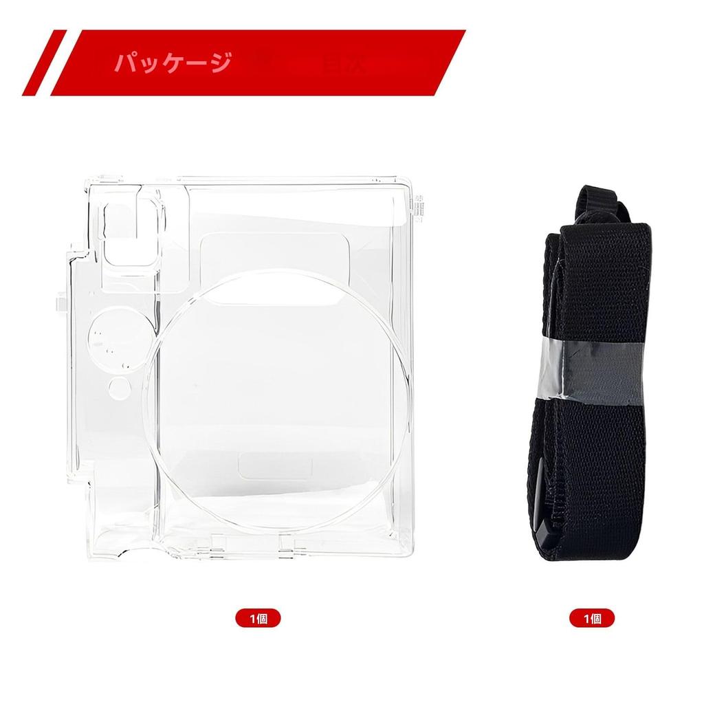 Protective Camera Case for Fujifilm Instax Mini 99 Instant Custom Fit PC Clear Case with Adjustable Shoulder Compact Carrying Storage Camera, Strap,