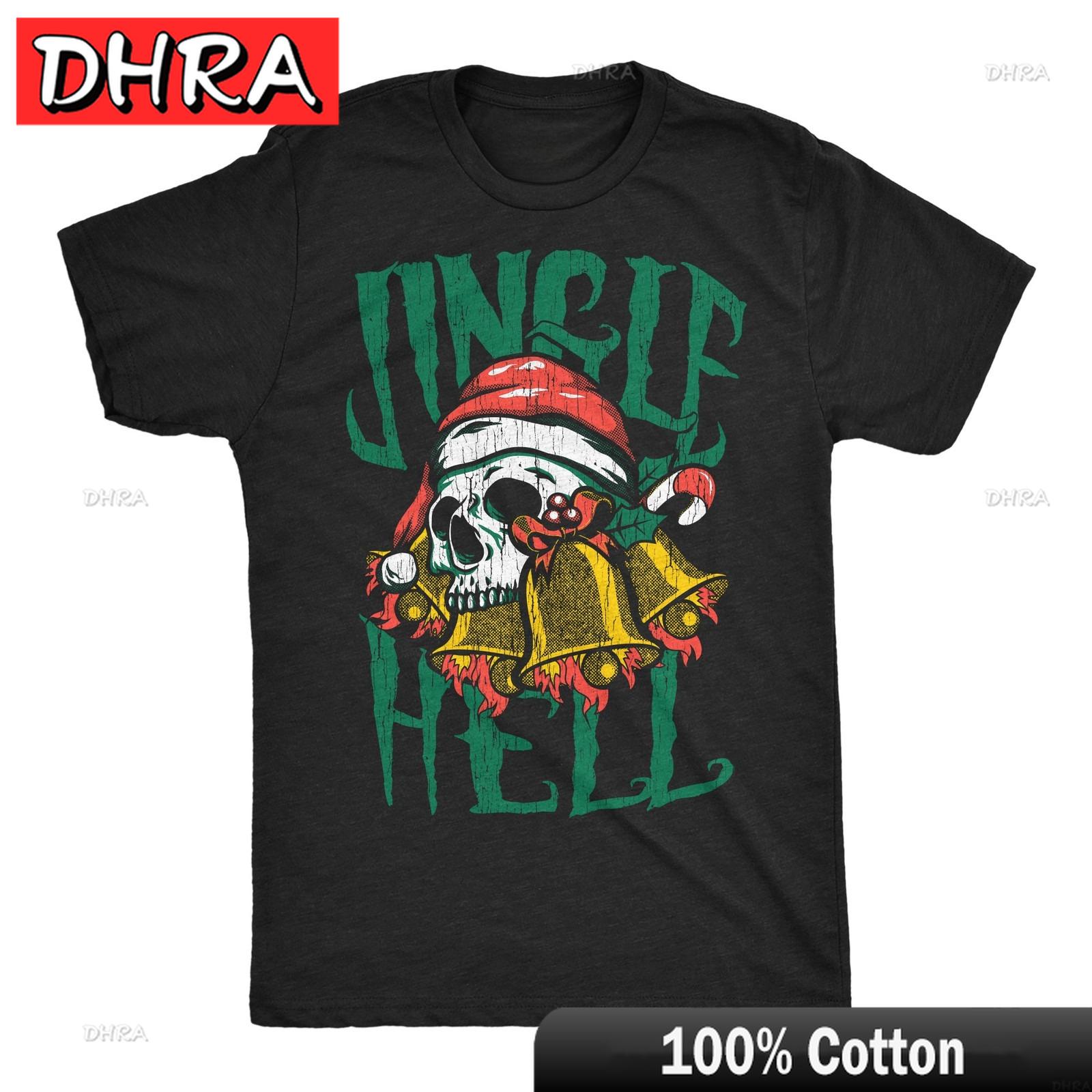 Unisexs Funny T Shirts Jingle Hell Sarcastic Christmas Graphic Novelty Tee for Unisex Boho Printed Tee Vintage Tops Retro Aesthetic S