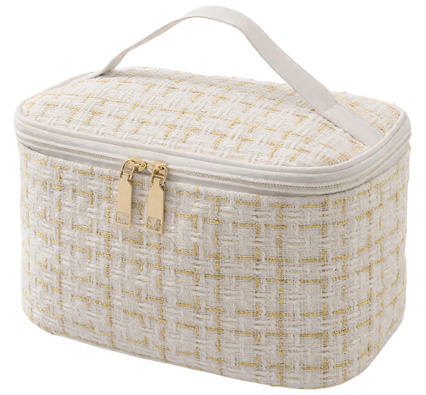 

Large Capacity Makeup Pouch with Wide Cosmetic Storage Bag for Makeup Multifunctional Lightweight and Portable for Business Trips and Travel Opening, бежевий