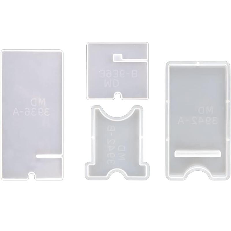 

WTEMPO DIY 2 Styles Mobile Phone Stand Silicone Resin Mold, Cell Phone Holder Epoxy Resin Moulds Craft Phone Bracket Silicone Mold 1set білий