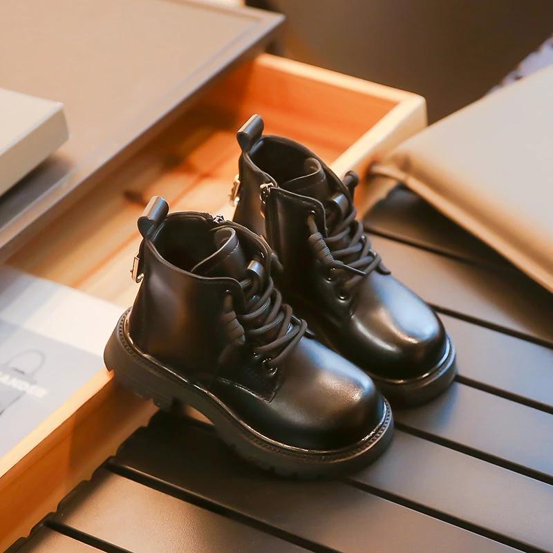 2024 Children Two Cotton Boots for Girls Winter New Fashion Comfortable Korean Style Casual Anti-slippery Versatile Leather Shoe
