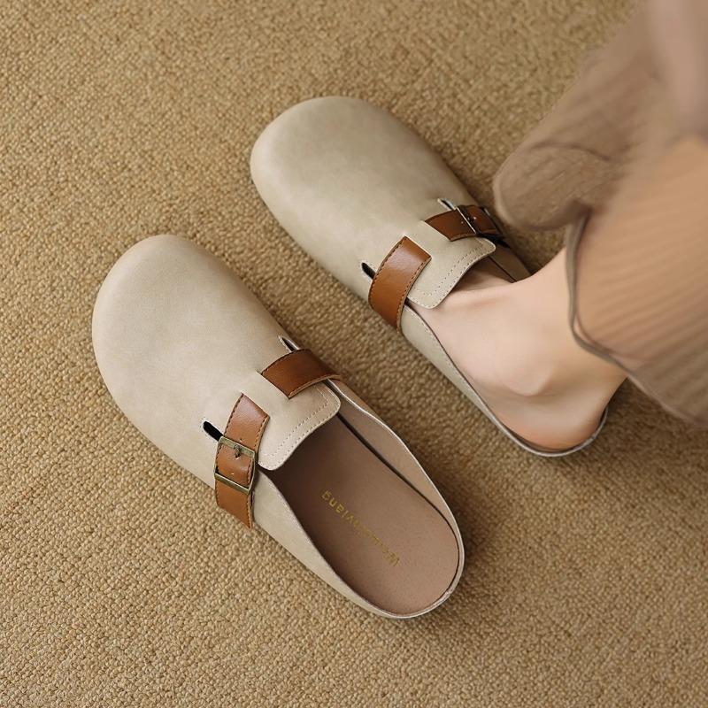 Women's new summer Boken bag head half slippers one pedal lazy shoes large size women's shoes