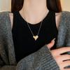 Metal Simple Casual Style Geometric Necklace Cold Style Temperament Sweater Chain Niche Versatile Fashion Accessories Women