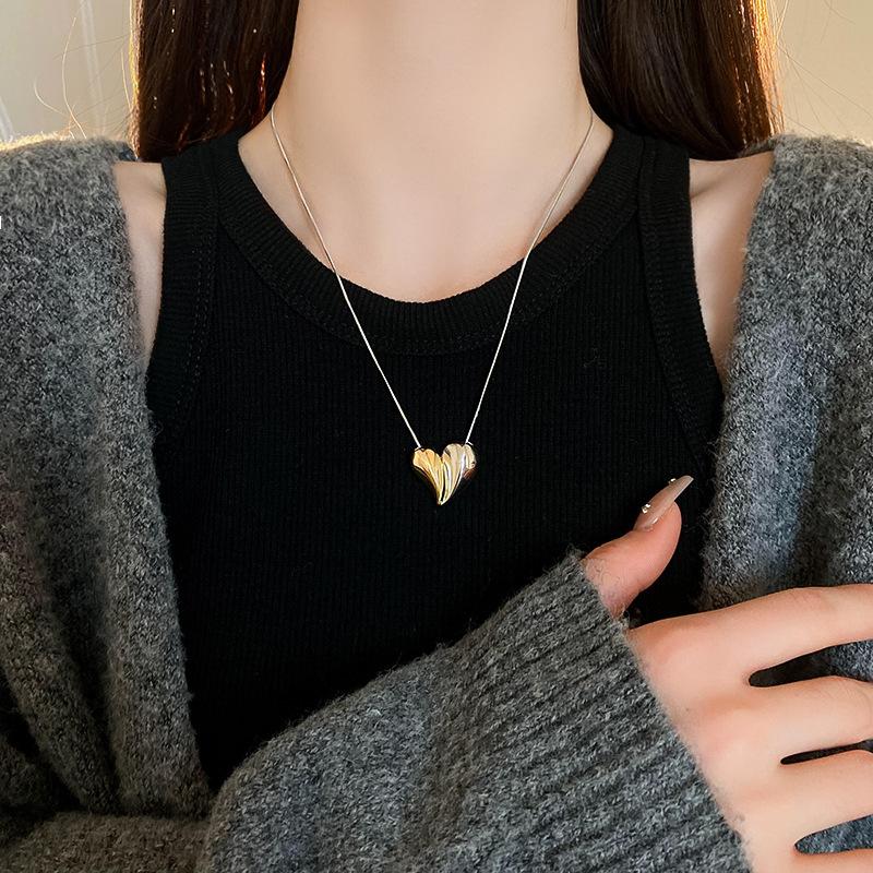 Metal Simple Casual Style Geometric Necklace Cold Style Temperament Sweater Chain Niche Versatile Fashion Accessories Women