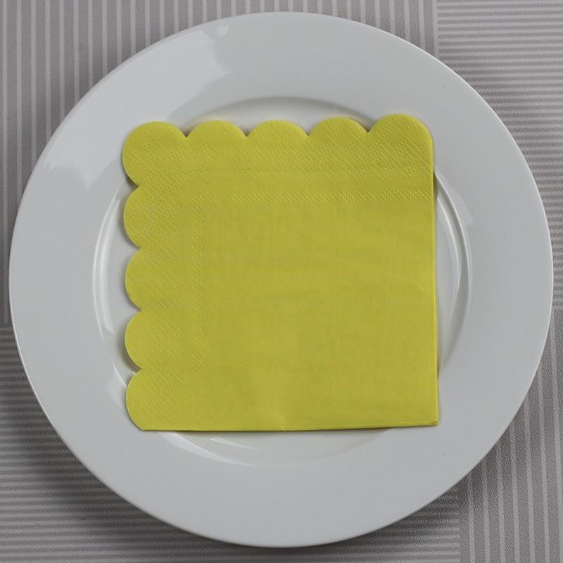 20pcs/pack 25x25cm Solid Color Lace Paper Disposable Napkins Cocktail Dinner Wedding Birthday Xmas Party Decoration