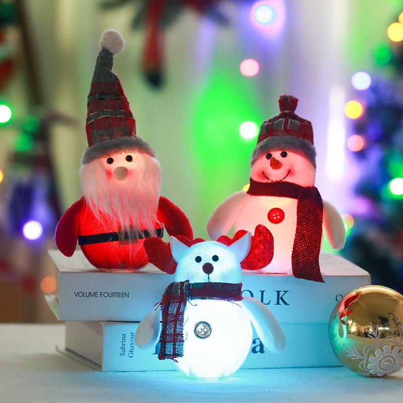 Christmas decoration Santa Claus snowman deer glowing faceless doll Christmas tree pendant Christmas ornaments