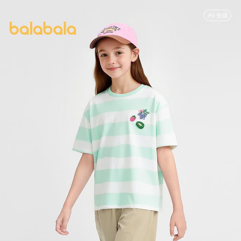 Balabala Girls' Cool-Feeling Short Sleeve T-Shirt