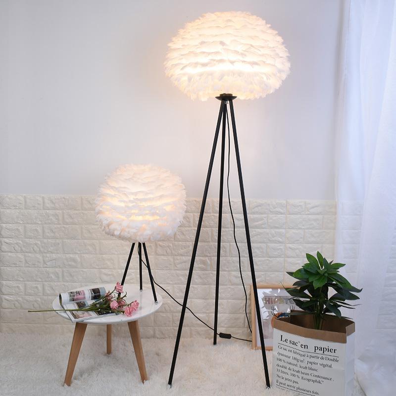 Lampadar Modern cu Pene Lampă de Podea LED Lampă Verticală pentru Living Dormitor Decor Nordic pentru Casă Corpuri de Iluminat de Podea Nuntă Corp de Iluminat E27