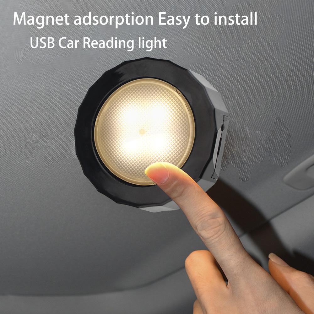 Rechargeable Car Roof USB Reading Light Ceiling Magnet Lamp Night Light
