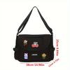 Trendy Nylon Messenger Bag, Large Capacity Crossbody Bag, Casual Flap Shoulder Bag For Teen Student School Bags Satchel