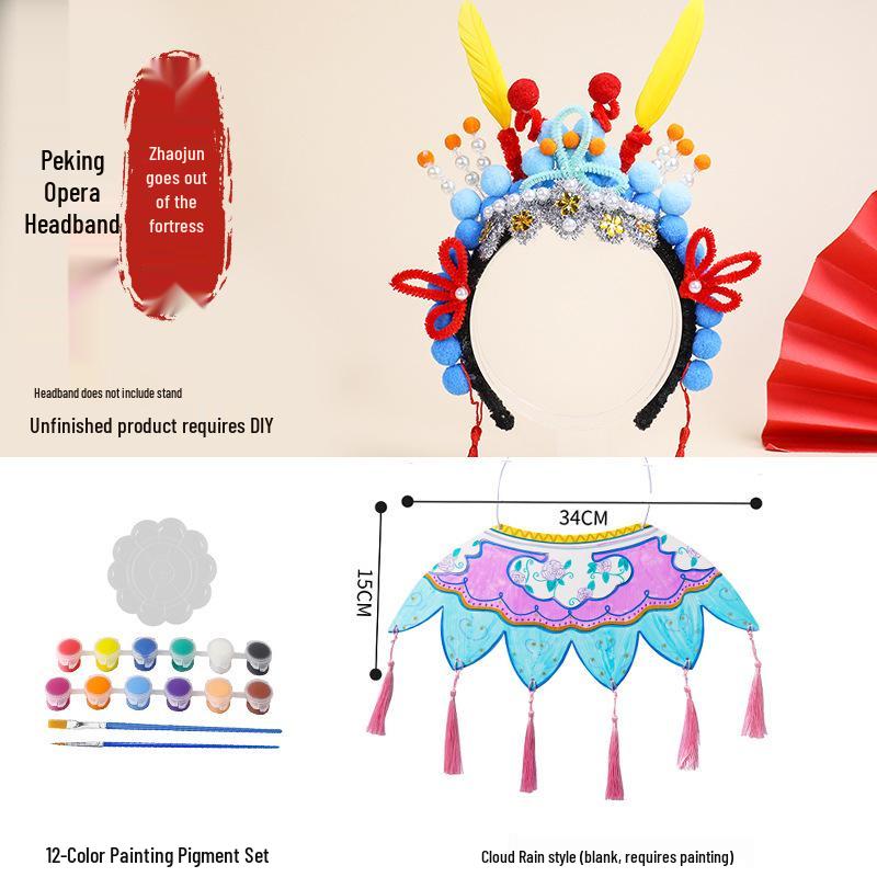 DIY Peking Opera Headband & Hair Accessories Kit for Dragon Boat Festival Team-Building Activity