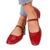 Solid color French retro square head one-button Mary Jane shoes patent leather flat-bottomed fairy wind ballet light mouth single shoes