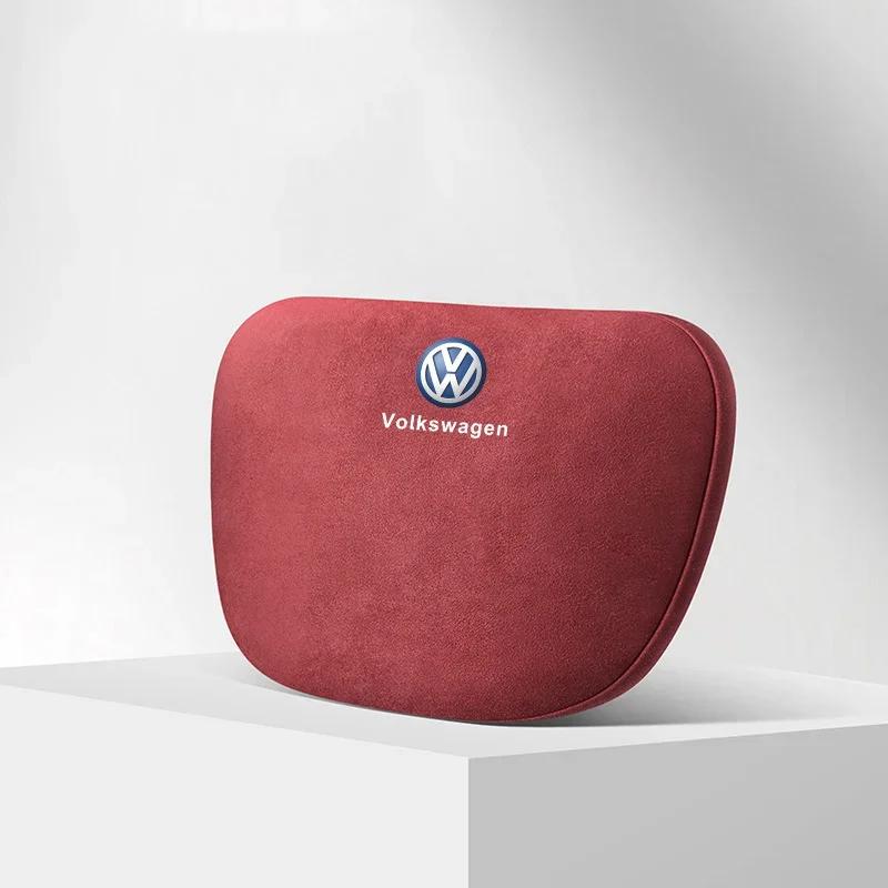 2026 Hete Voor VW VOLKSWAGEN Suède Auto Binnen Hoofdsteun Neksteun Kussen met Riem voor Volkswagen Passat Santana Touareg Tiguan