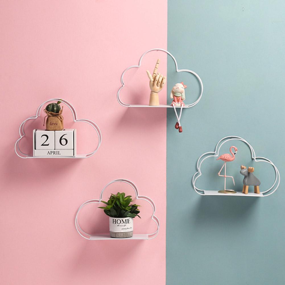 Nordic Iron Cloud Shape Decorative Shelf Potted Ornament Storage Holder Rack Shelves Wall Decoration