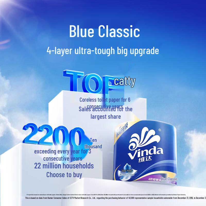 Vinda Blue Classic 4-Ply Toilet Paper