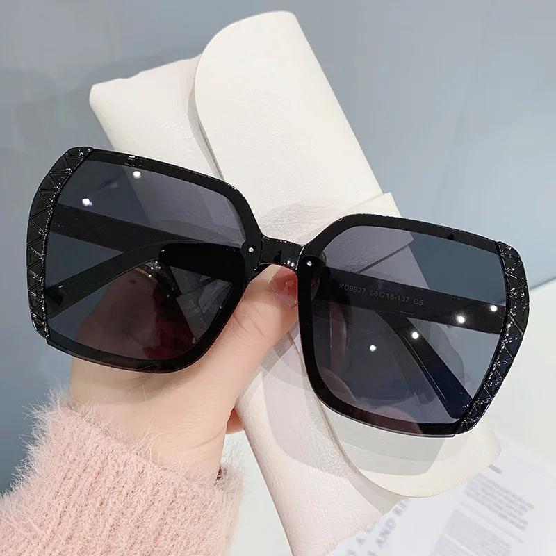 New Fashion Oversized Sunglasses Woman Brand Designer Vintage Square Sun Glasses Big Frame Gradient Shades Oculos De Sol