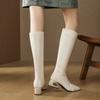 Square Toe Women's Long Boots 2026 Autumn Winter New Large Size Fashion Side Zipper Knight Boots Comfortable Chunky Heel Shoes